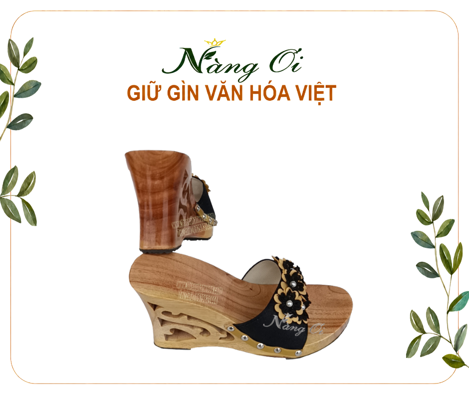guốc gỗ nữ cao 10cm